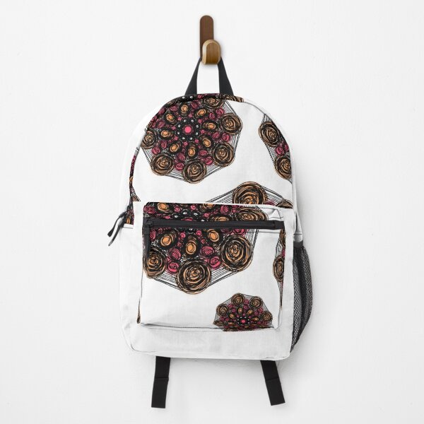 Item preview, Flower pattern digital artwork Red orange black line doodle designed and sold by Thought2reality.