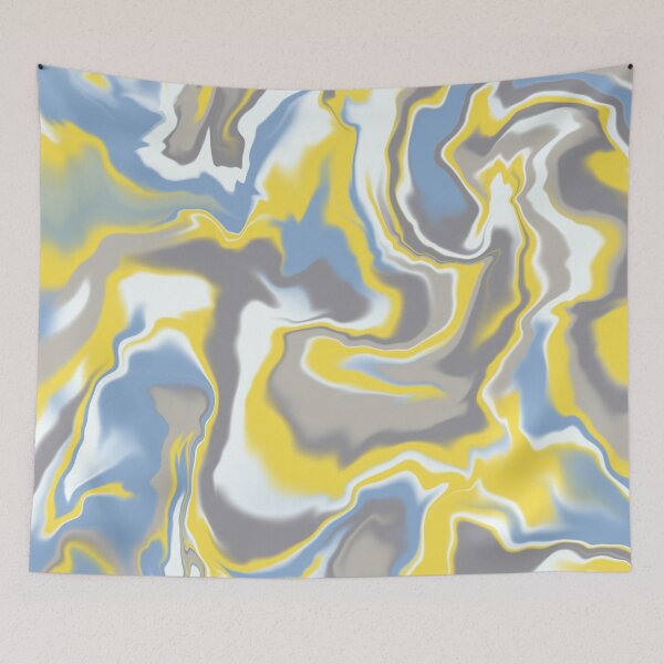 Item preview, Marbled Ice Cream - grey yellow blue designed and sold by Home with Lola.