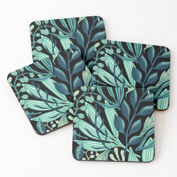 Item preview, Green foliage black back designed and sold by Delicarte.