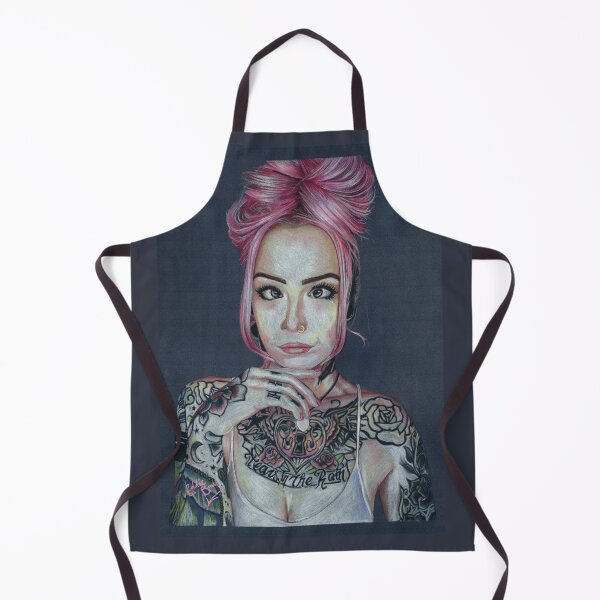 Item preview, Hand drawn portrait of Tattooed Girl Pink by Eddie Boom designed and sold by Eddieb00mart.