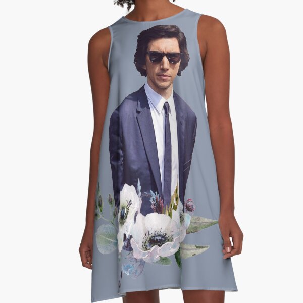 Adam Driver Blue Flower Boy A-Line Dress
