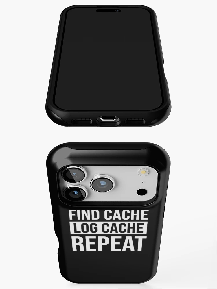 Thumbnail 3 of 4, iPhone Case, Find Cache Log Cache Repeat designed and sold by Cat Lady Designs.