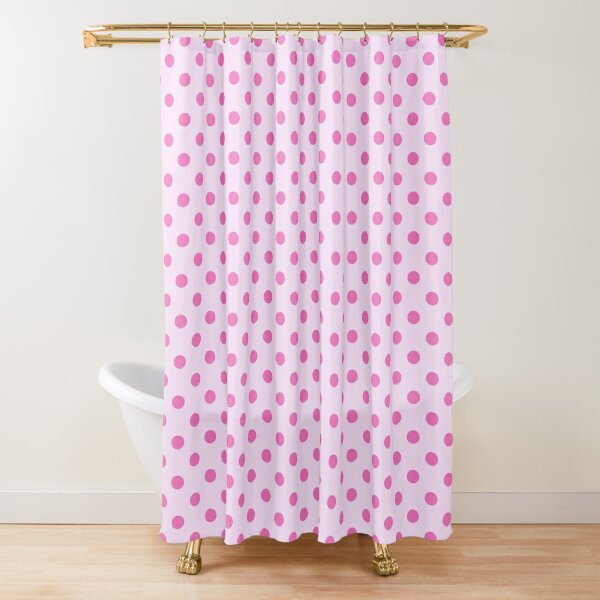Mini Pink Polka Dots in a Pink Background Shower Curtain