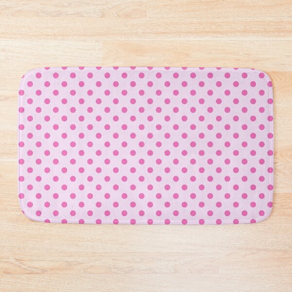 Mini Pink Polka Dots in a Pink Background Bath Mat