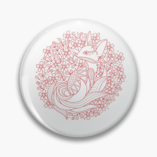 Item preview, Cute intricate fox  Design Coral Red Color designed and sold by Red-ElYoubi.