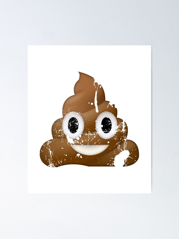 "Distressed poop chocolate ice cream emoji" Poster by ndubrey Redbubble