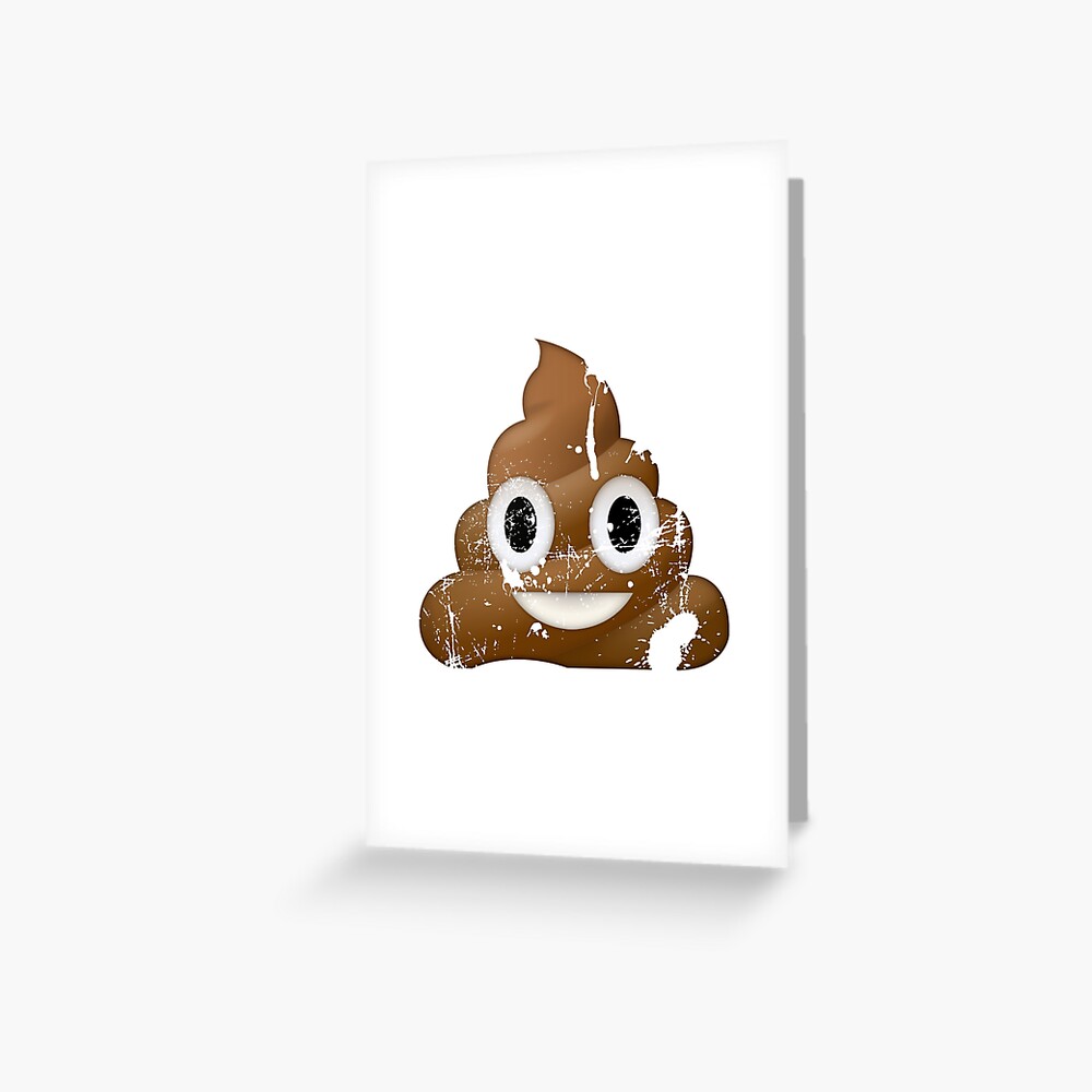 "Distressed poop chocolate ice cream emoji" Greeting Card for Sale by