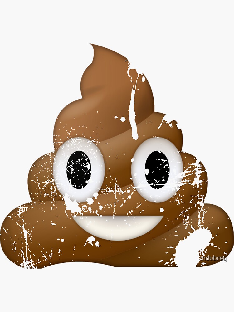 "Distressed poop chocolate ice cream emoji" Sticker for Sale by