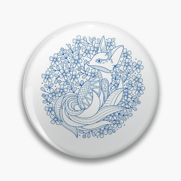 Item preview, Cute intricate fox  Design Cobalt Blue Color designed and sold by Red-ElYoubi.