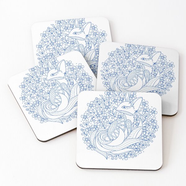 Item preview, Cute intricate fox  Design Cobalt Blue Color designed and sold by Red-ElYoubi.