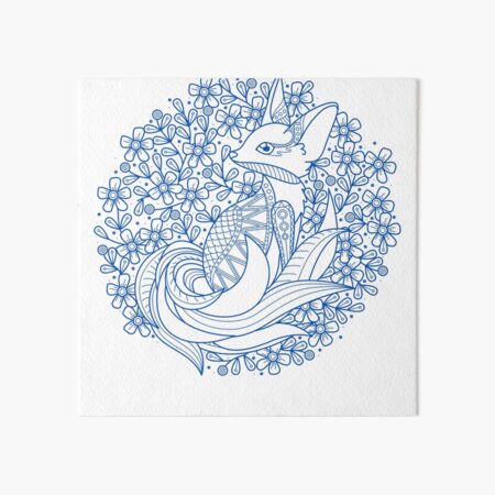 Item preview, Cute intricate fox  Design Cobalt Blue Color designed and sold by Red-ElYoubi.