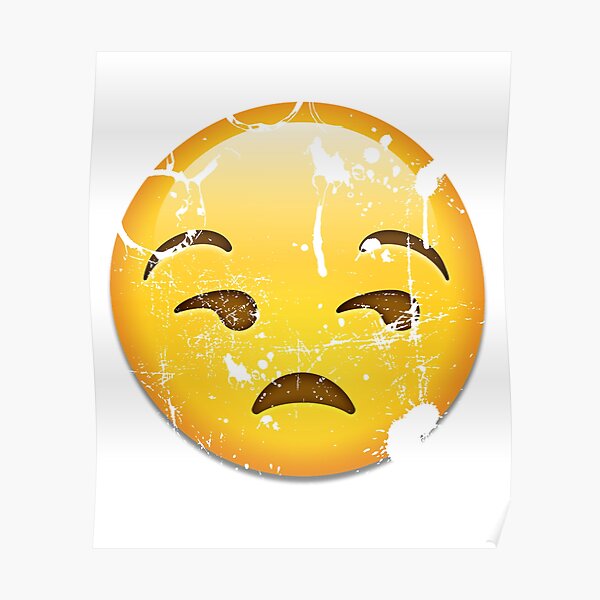 Distressed Unimpressed Emoji Poster For Sale By Ndubrey Redbubble