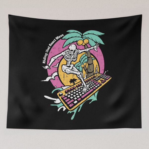 Item preview, Keyboard Surfing Skeleton designed and sold by Hoiho Adventure Shirts.