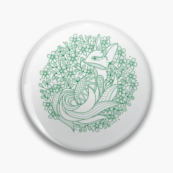 Item preview, Cute intricate fox  Design Green Color designed and sold by Red-ElYoubi.