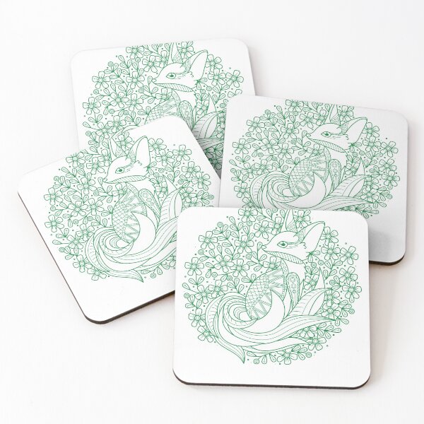 Item preview, Cute intricate fox  Design Green Color designed and sold by Red-ElYoubi.