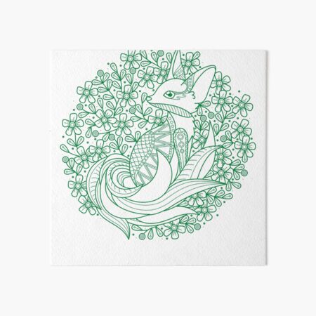 Item preview, Cute intricate fox  Design Green Color designed and sold by Red-ElYoubi.