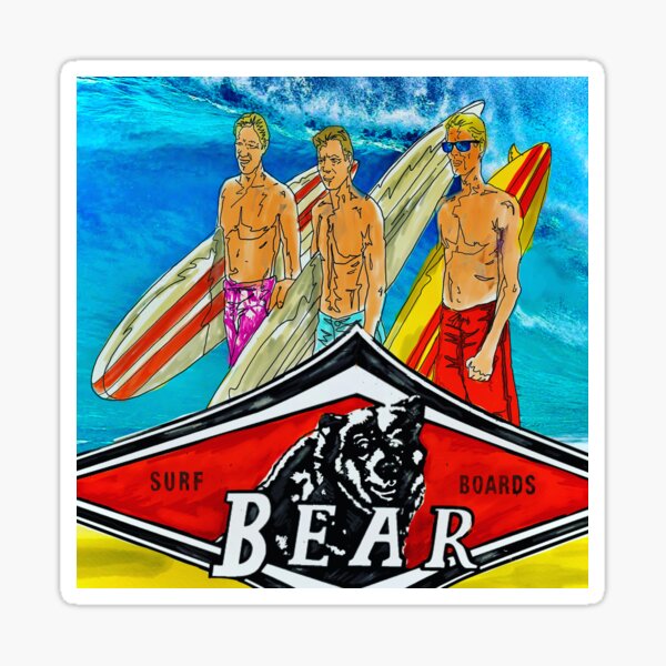 Item preview, The Big Wave Wednesday Bear Longboard Surfers.  designed and sold by Kludoman.