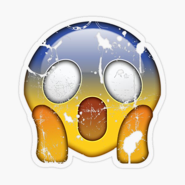 Emoji Scared Cute Face Sticker✨😱😱😱😱😱 ✨Glossy 2 1/2