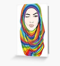 Rainbow hijab Greeting Card