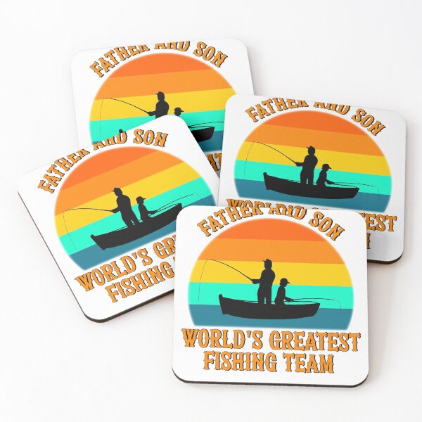 Item preview, Father And Son World's Greatest Fishing Team Cute Fathers Day Gift & Retro Sunset Fishing Quote Humor designed and sold by ZEROXCOOL.