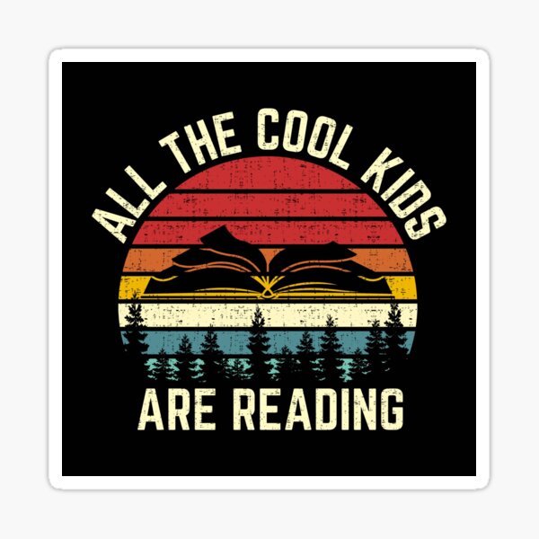All The Cool Kids Are Reading Retro Vintage Sunset Tshirt
