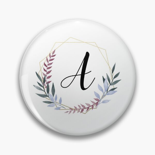 Item preview, Delicate gold frame monogram and colorful laurels letter A designed and sold by JustSeasons.