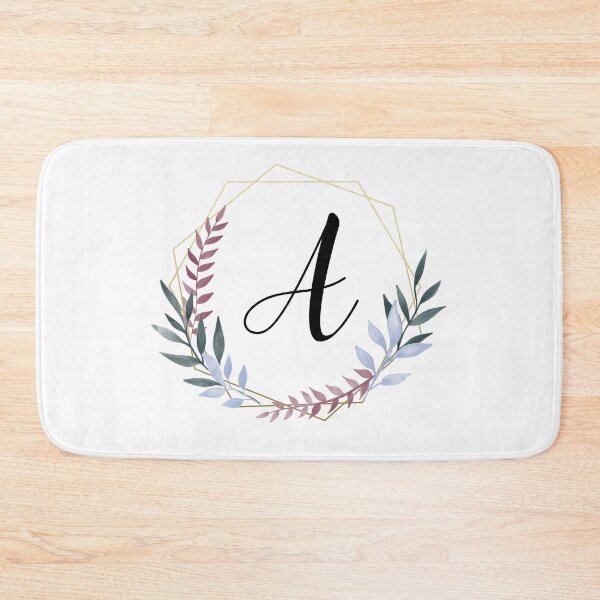 Item preview, Delicate gold frame monogram and colorful laurels letter A designed and sold by JustSeasons.