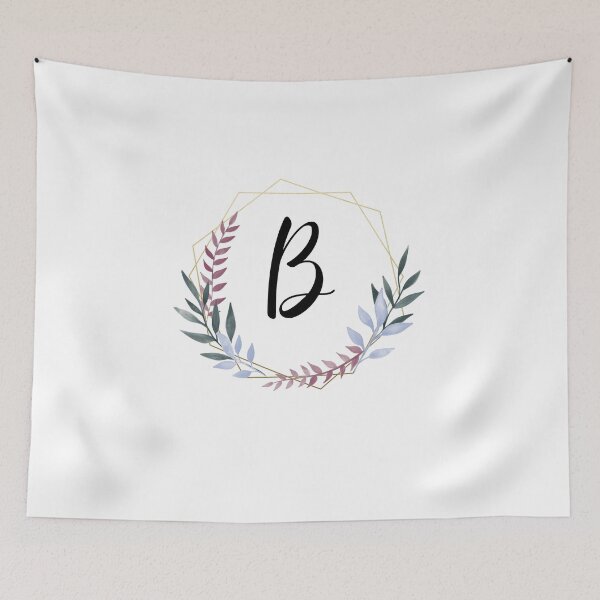 Item preview, Delicate gold frame monogram and colorful laurels letter B designed and sold by JustSeasons.