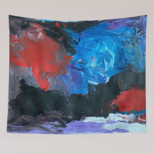 Item preview, A Magical Storm of Colors on the Horizon, abstract painting. designed and sold by Art With Impact – Statement Art & Apparel for Deep Thinkers.