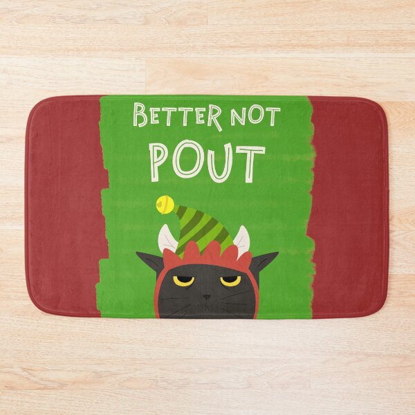 Item preview, Angry Black Cat Christmas Better Not Pout Holidays designed and sold by TrndSttr.