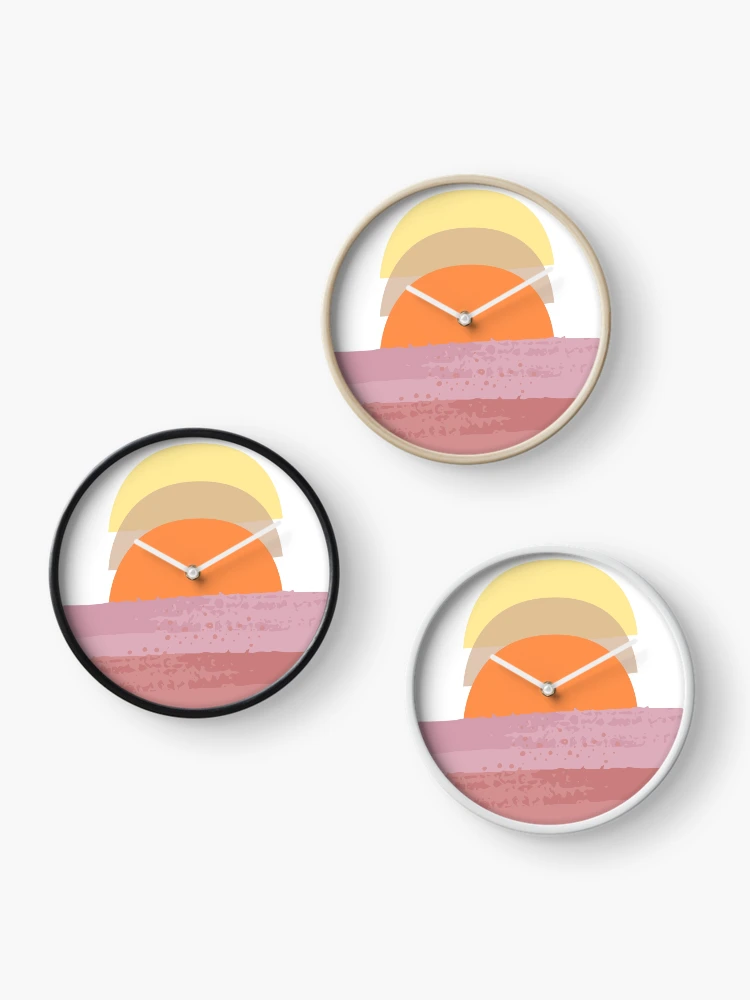 Thumbnail 3 of 4, Clock, Abstract Sunset designed and sold by Rislam.