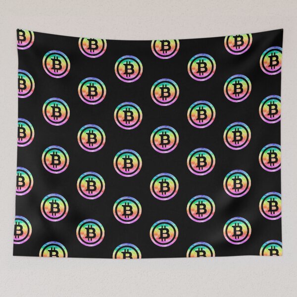 Item preview, Bitcoin (BTC) Rainbow Tie Dye Art Logo designed and sold by issaapparel.