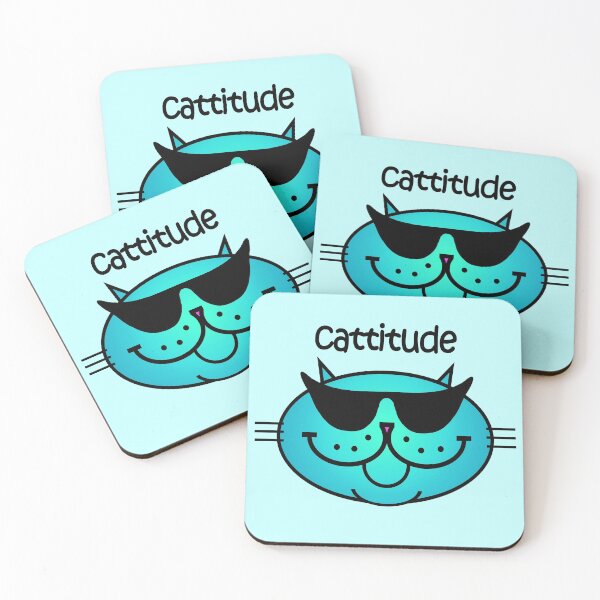 Item preview, CATTITUDE 2 - moody blue designed and sold by RawSunArt.