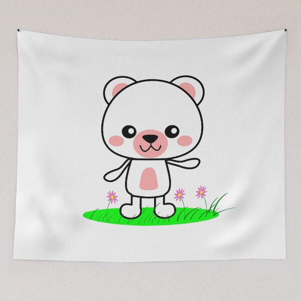 Item preview, Pink and White Kawaii Teddy Bear designed and sold by lovelyandcute.