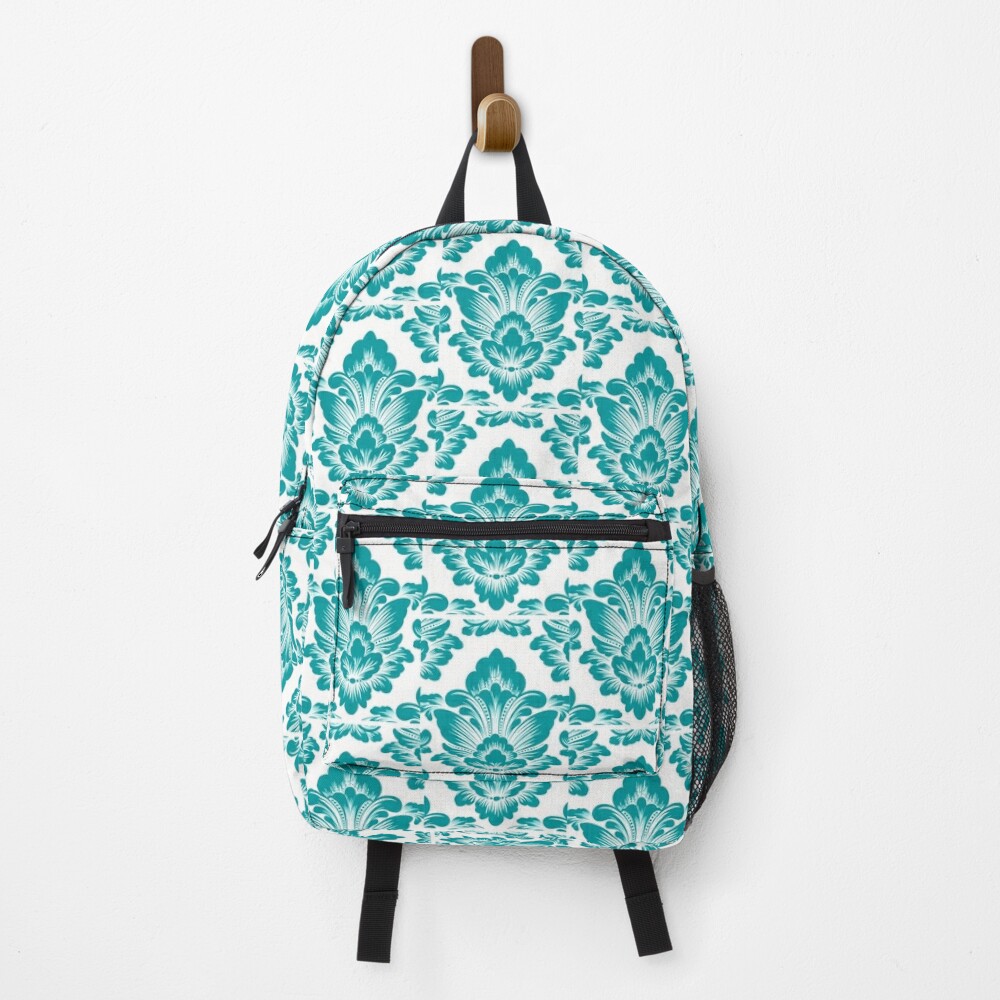 teal and black backpack