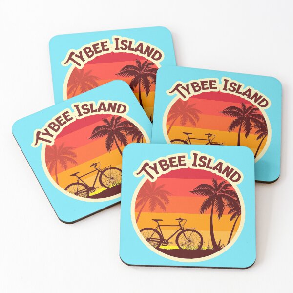 Item preview, Tybee Island Sunshine in a Beach with a Lonely Palm Tree and Bicycle T-shirt designed and sold by AbsurdStore.