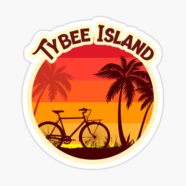 Item preview, Tybee Island Sunshine in a Beach with a Lonely Palm Tree and Bicycle T-shirt designed and sold by AbsurdStore.