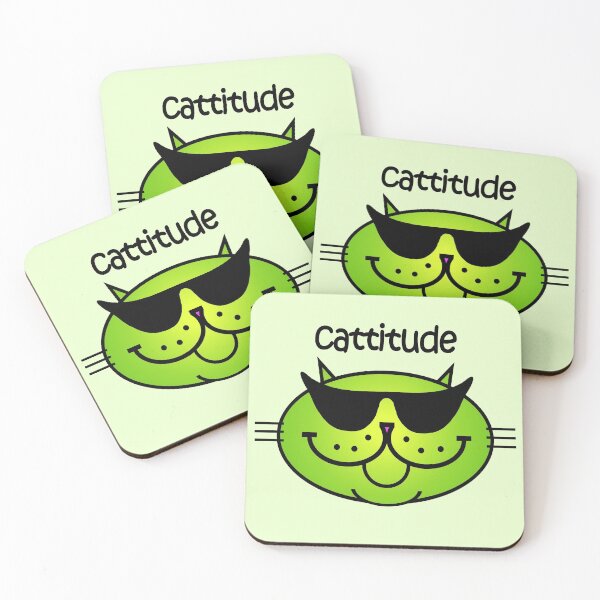 Item preview, CATTITUDE 2 - limeade designed and sold by RawSunArt.