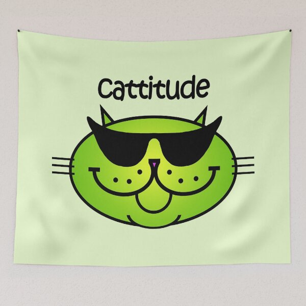 Item preview, CATTITUDE 2 - limeade designed and sold by RawSunArt.