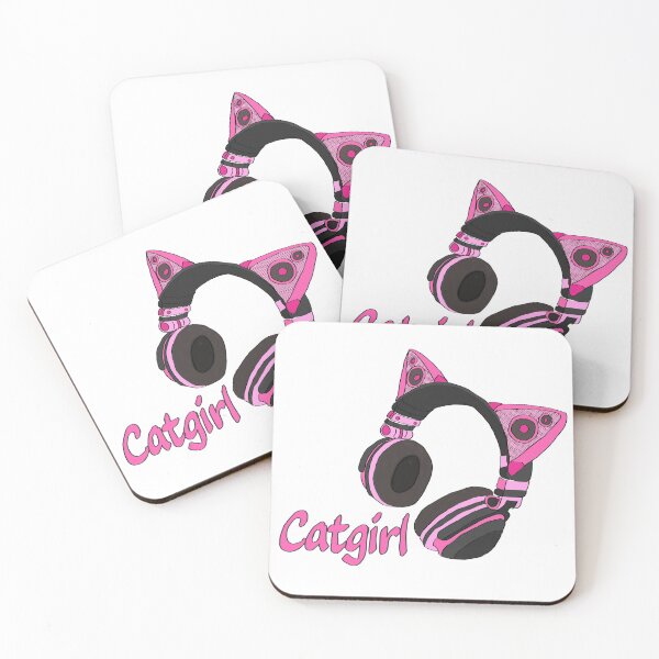 Item preview, Pink cat earphones "CatGirl" designed and sold by FudogDoodles.