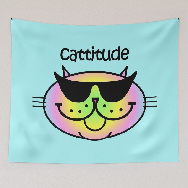 Item preview, CATTITUDE 2 - Pastel Rainbow designed and sold by RawSunArt.