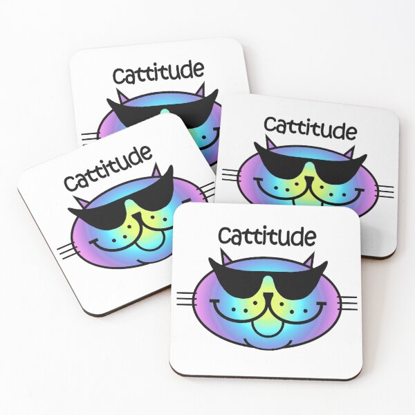 Item preview, CATTITUDE 2 - Bright Rainbow designed and sold by RawSunArt.