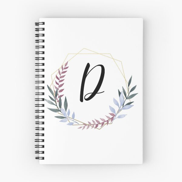 Item preview, Delicate gold frame monogram and colorful laurels letter D designed and sold by JustSeasons.