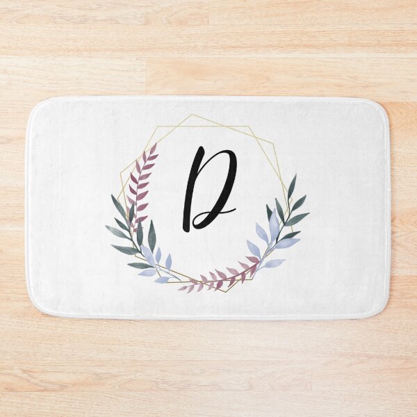 Item preview, Delicate gold frame monogram and colorful laurels letter D designed and sold by JustSeasons.