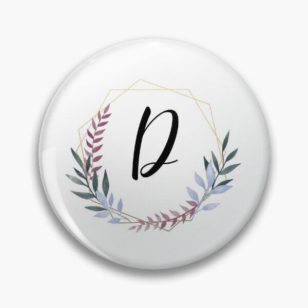 Item preview, Delicate gold frame monogram and colorful laurels letter D designed and sold by JustSeasons.