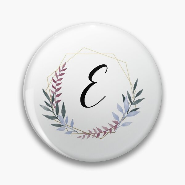 Item preview, Delicate gold frame monogram and colorful laurels letter E designed and sold by JustSeasons.