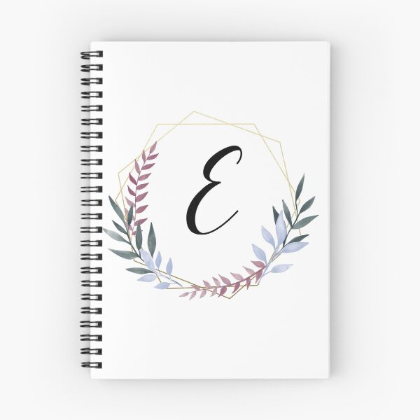 Item preview, Delicate gold frame monogram and colorful laurels letter E designed and sold by JustSeasons.