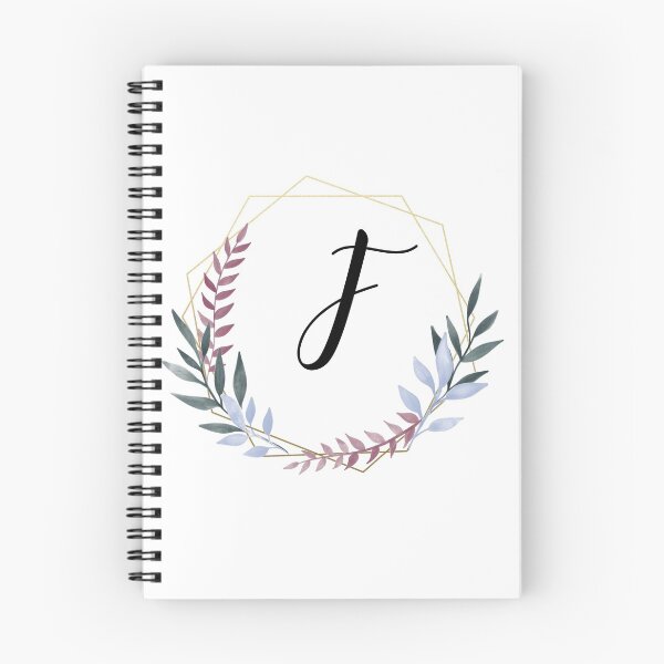 Item preview, Delicate gold frame monogram and colorful laurels letter F designed and sold by JustSeasons.