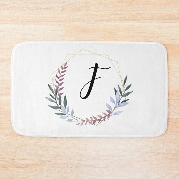 Item preview, Delicate gold frame monogram and colorful laurels letter F designed and sold by JustSeasons.