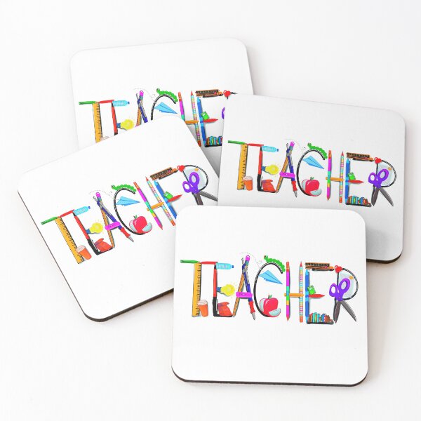 Item preview, Teacher, apple, bus, book worm, books, pencil, coffee... designed and sold by moonlarktees.